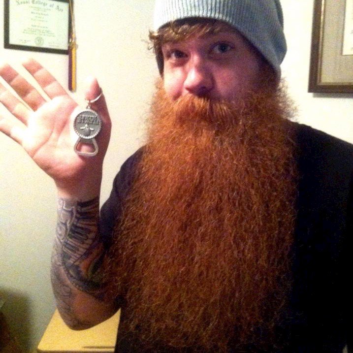 BeardToken's tweet photo. Cody F Corcoran with his Beard Token bottle opener. Get your own at https://t.co/nByH0dtqr3 https://t.co/7BcL1xezpm