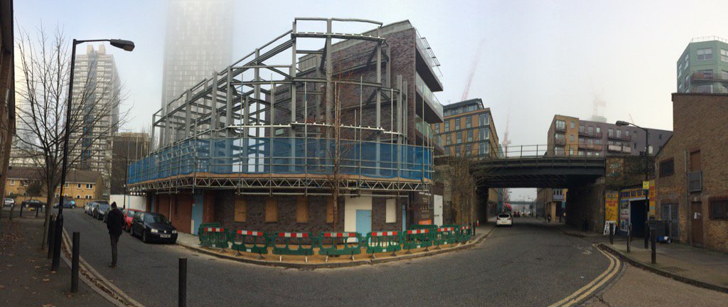 a_zeroarchitect's tweet image. Our Elephant and castle project with misty Strata behind... very photogenic I think