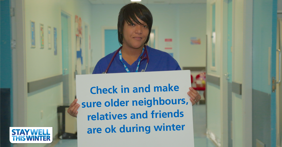 NHSuk's tweet photo. A cold weather alert has been issued by @PHE_uk. Looking out for those around you can help them to stay well: https://t.co/opea97GJiW https://t.co/9vzpcAmt2n