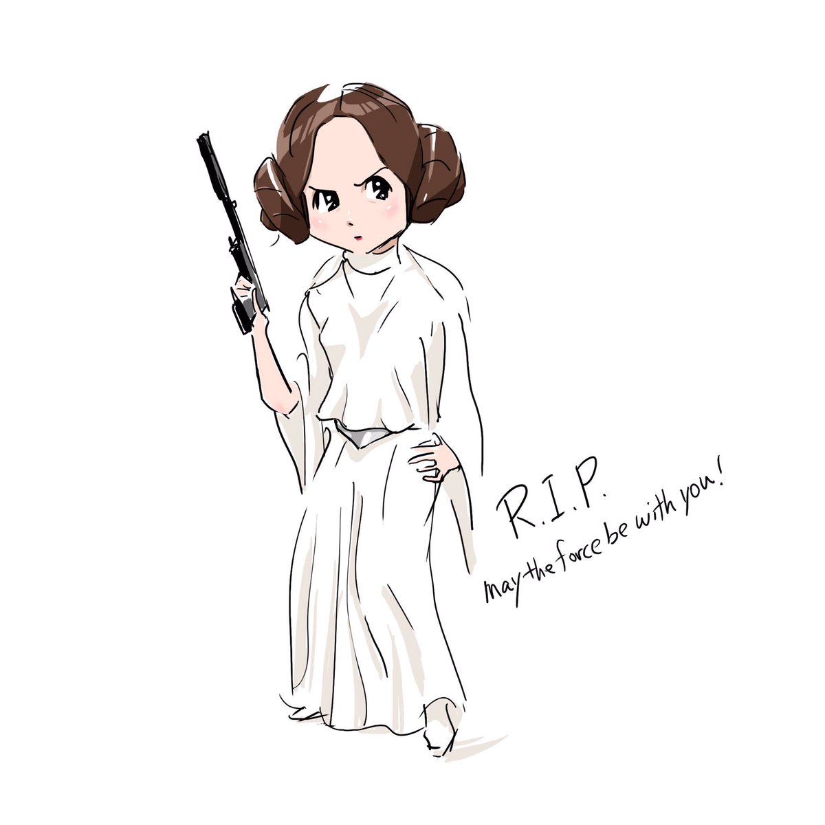 にしづか かつゆき 勇気と希望をありがとうございました スターウォーズ レイア姫 Starwars Princessleia キャリーフィッシャー Carriefisher Rip