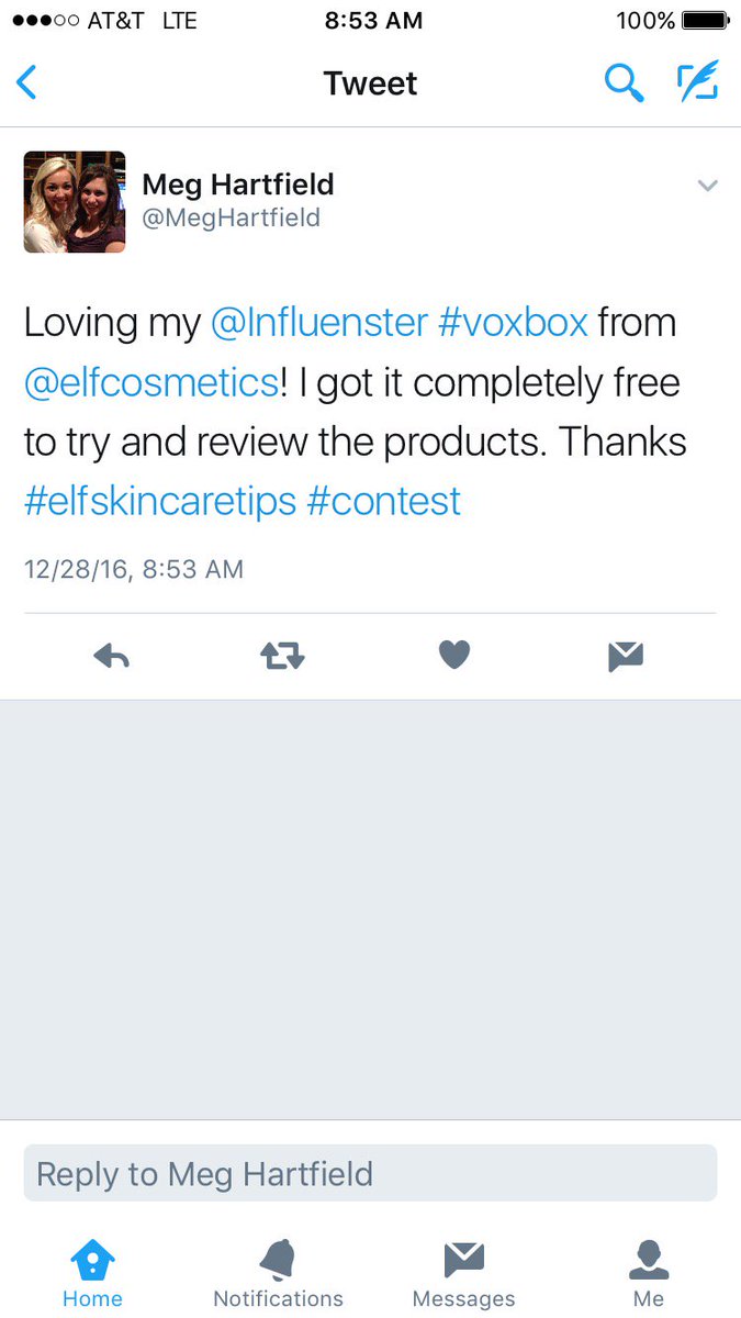 MegHartfield's tweet photo. Thanks @influenster @elfcostmetics #contest #elfskincaretips https://t.co/rYgR0U765P