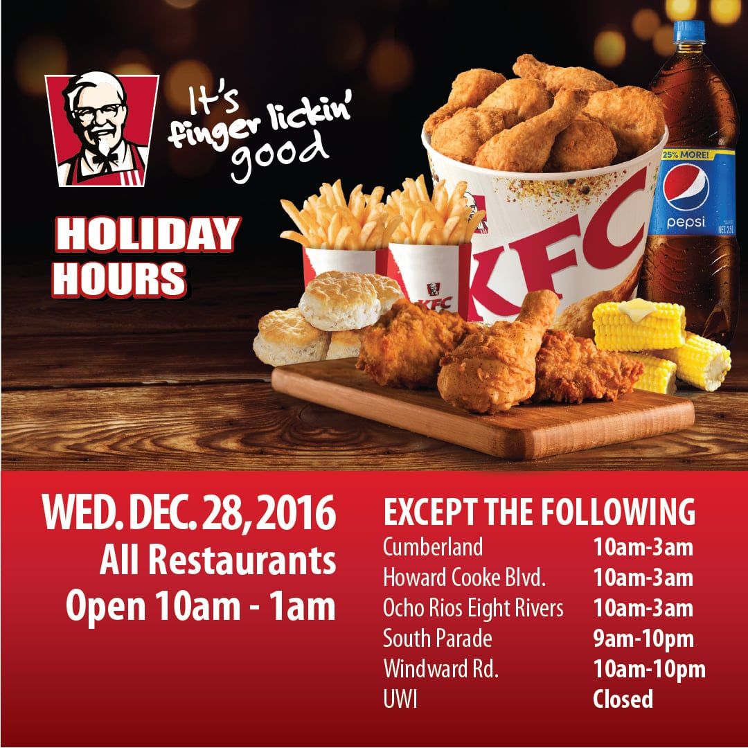 What times kfc sale open