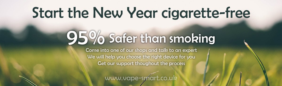 VapeSmartUK's tweet photo. Come into one of our stores and we will help you keep to your New Year's Resolution. 
#vape #2017 #resolution
https://t.co/DmPG1ar9cm https://t.co/6ccdDqMaFR