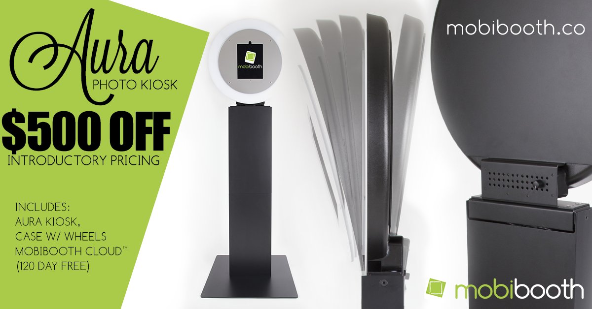 mobibooth's tweet image. Meet the Mobibooth Aura the ultimate ring light based photo kiosk! Year end pricing $1,995 bit.ly/aurabooth  #meettheaura #mobibooth
