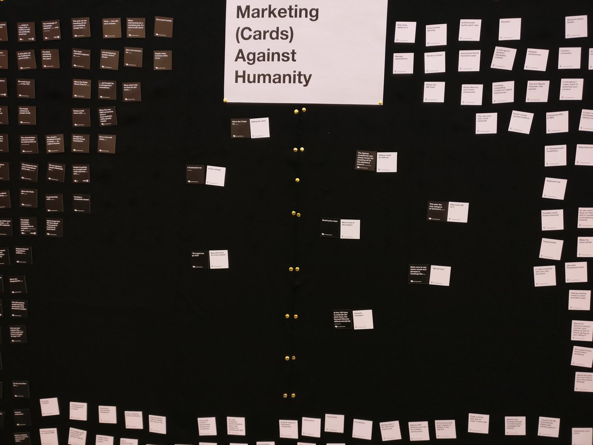Digitas_UK's tweet photo. Bored of fleecing your elderly relatives out of millions at Monopoly? Have a go at Marketing (Cards) Against Humanity instead! https://t.co/JIZNcpQvGP