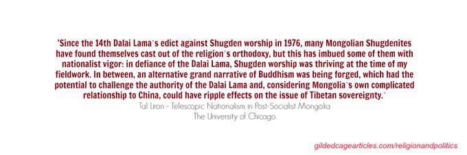The alternative 'grand narrative' of Buddhism in #Mongolia gildedcagearticles.com/religionandpol… #Shugden #DalaiLama #Tibet