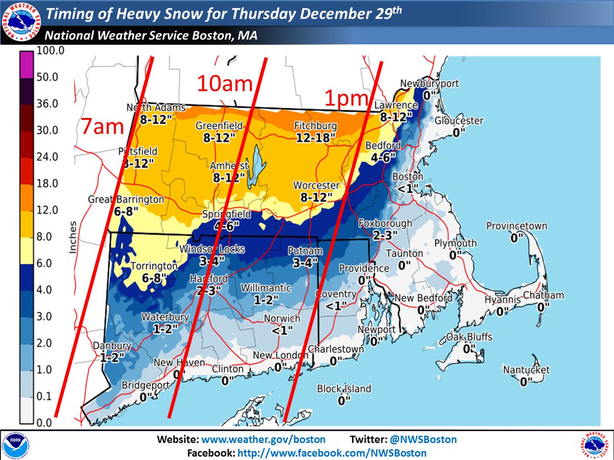 Here's an estimate for when the heavy snow will begin across Northern/Central Mass and Northern Connecticut tomorrow.