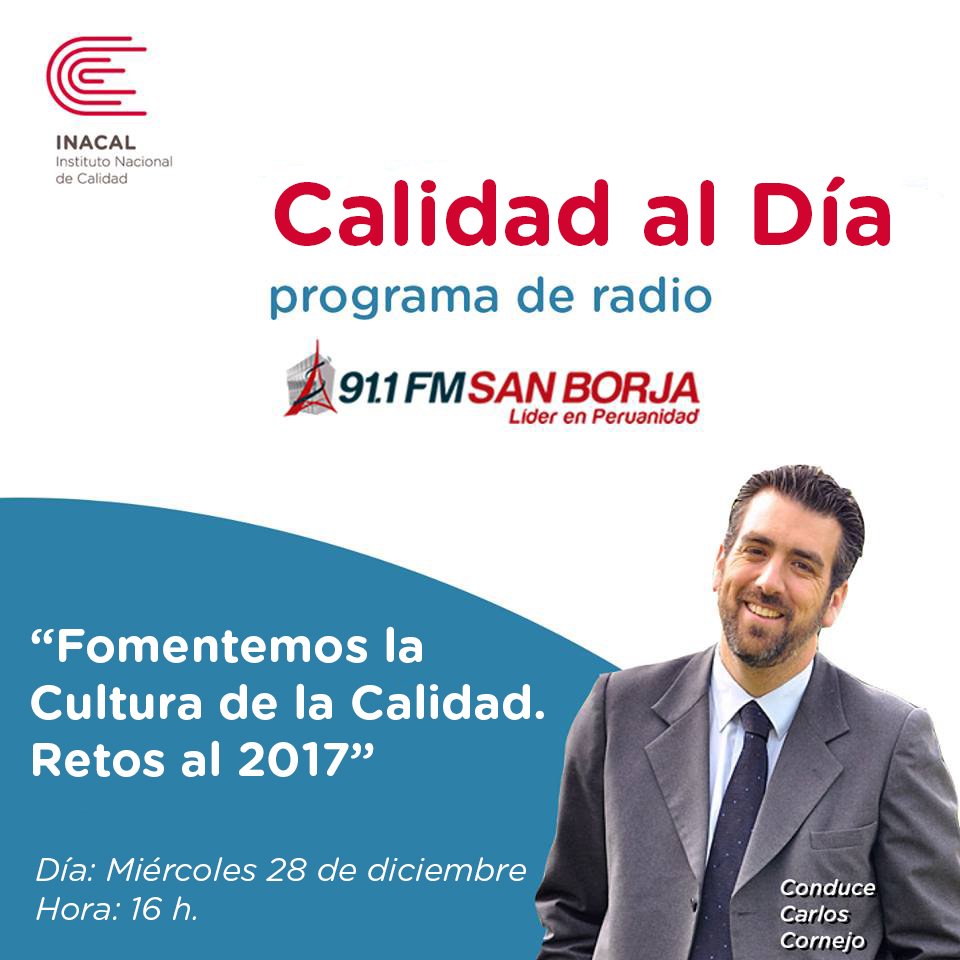inacalperu's tweet photo. ¡HOY!
A las 4:00 de la tarde, estaremos en el programa “Calidad al Día” por @RadioSanBorja
📻91.1 FM / https://t.co/GWJFHVhiab
#YoCalidad https://t.co/fV68k2buE0