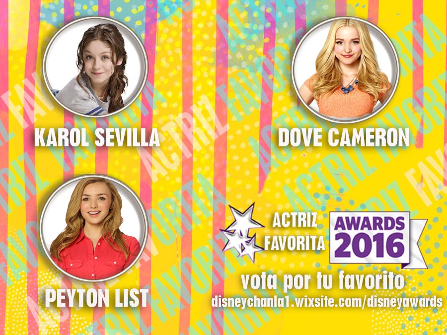 Vota ahora por tu #ActrizFavorita del año ingresando en disneychanla1.wixsite.com/disneyawards ahora mismo. #DCA2016