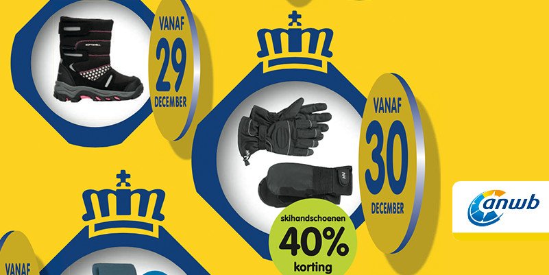 Vanaf donderdag 29 december: Kindersnowboots. Softshell met rubber, gevoerd. En 30 december: Skihandschoenen. webwinkel.anwb.nl/webwinkel/?utm…