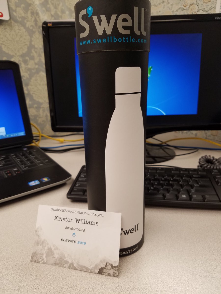 crapkristensays's tweet photo. Thanks, @bamboohr! #elevate2016 @swellbottle https://t.co/TuXh14heX6