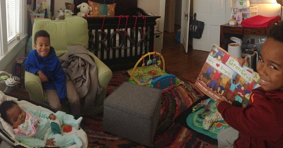 charlesjblake's tweet photo. #AriCruz enjoying reading #GrossGreg by @AlvinIrby to his little sister https://t.co/IAb6EjZjGJ