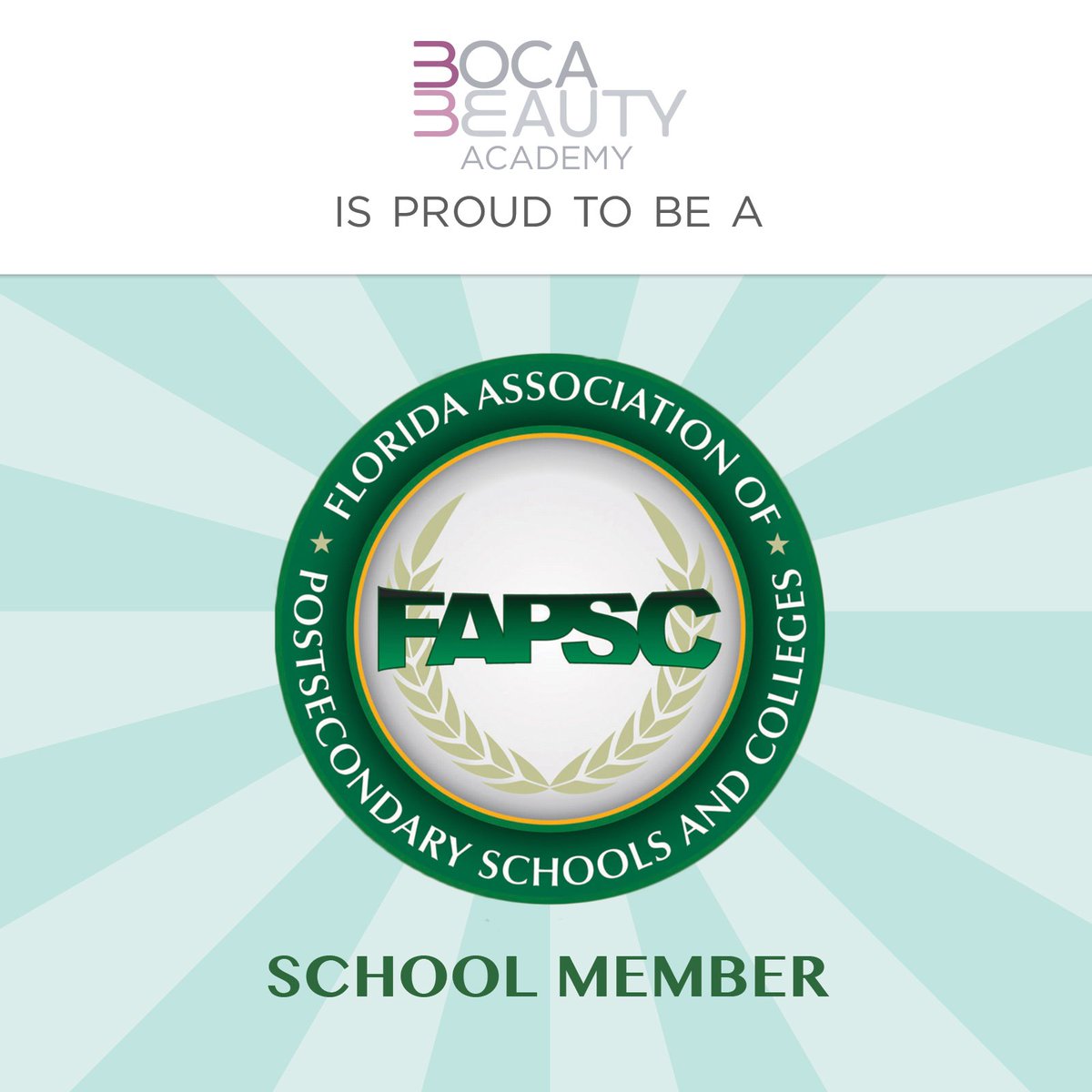 bocabeauty's tweet image. Leadership, support and advocacy for quality career education! Proud to be Members! #BocaBeautyAcademy #FAPSC