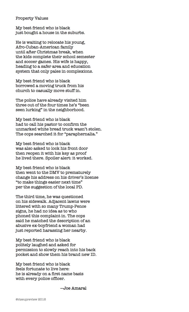 riseupreview's tweet image. Today's poem is by Joe Amaral. If you like it, share! You never know who needs a poem. riseupreview.com #Resistance #poetry