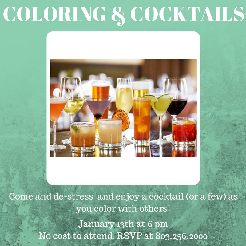 Mark your calendars for January 13th for Coloring &amp; Cocktails!