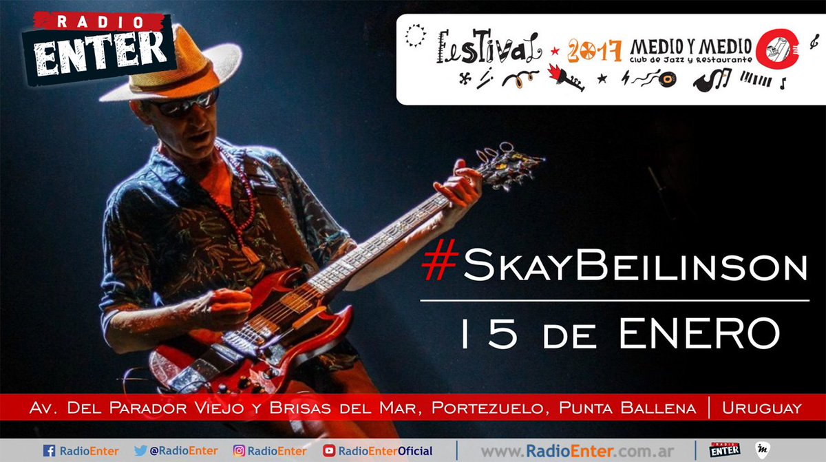 radioenter's tweet photo. #InfoEnter.Si pensas #Disfrutar el #verano2017 en #Uruguay,#SkayBeilinson el 15/01/17 #Show #ENVIVO en #MedioYMedio #PuntaBallena https://t.co/FZsHdqD6HH