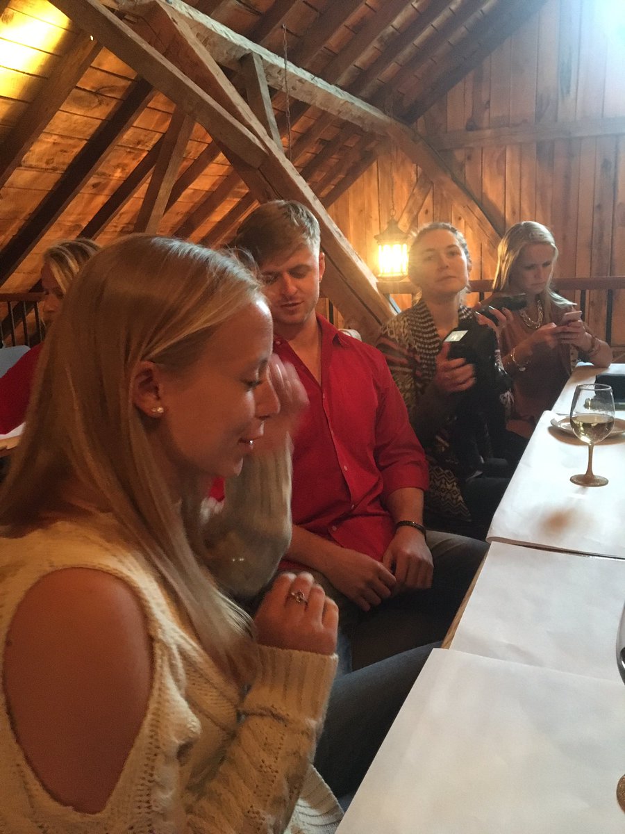 taprogers's tweet photo. Emily and Nick engaged!! https://t.co/MdluVdiAO2