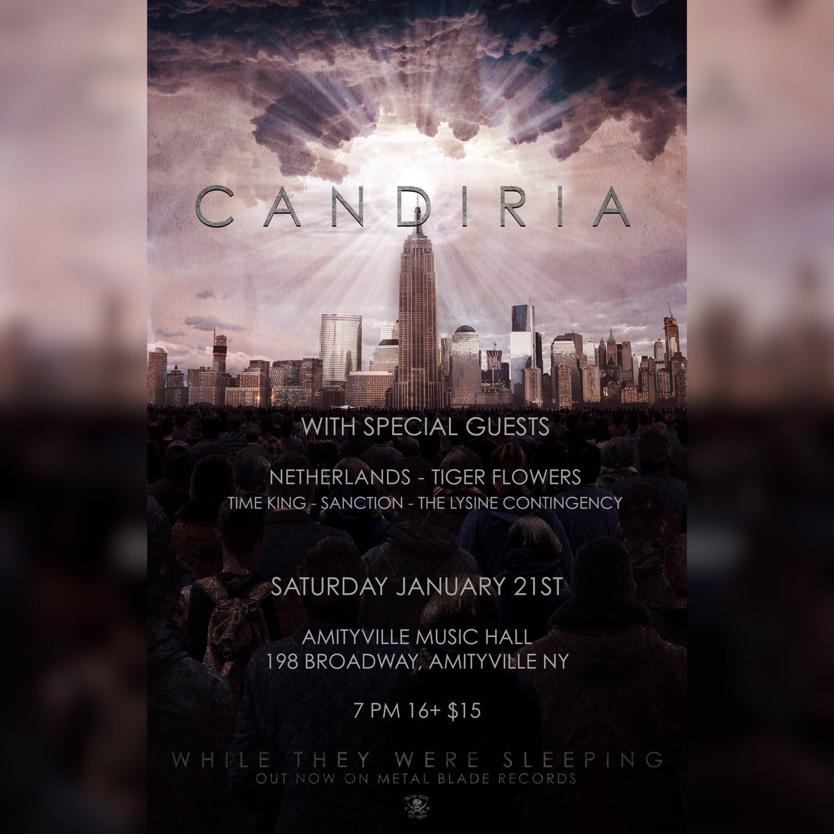 <a href="/TimeKingBand/">Time King</a>, @SANCTIONLIHC, &amp; @FXZEROLI666 will be joining Candiria, <a href="/nethrock/">NETHERLANDS</a>, &amp; <a href="/TigerFlowersNYC/">TIGER FLOWERS</a> at AMH on 01/21! 
🤘🏼🤘🏼
