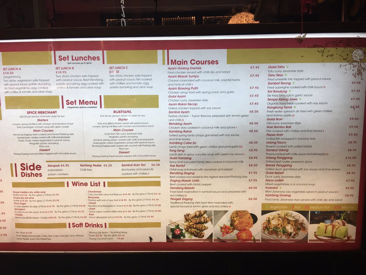 Daftar menu restoran Nusadua