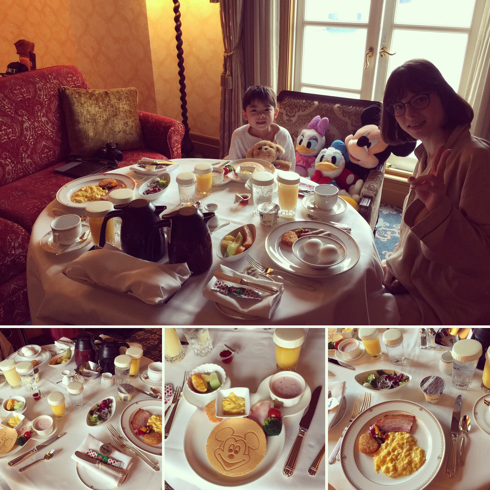 いおりくんtv しぃしぃtv おはようございます 朝食ルームサービス いおりくんはミッキーのホットケーキです いおりくんtv ホテルミラコスタスイート ディズニー朝食 ミラコスタ 東京ディズニーシー ディズニー Disney Disneysea