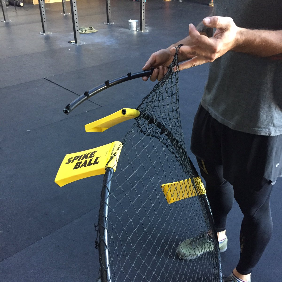 LiveLifeAsRx's tweet photo. @Spikeball wasn't ready for a serve from a @CrossFit athlete. #SadDay https://t.co/oqFINqkX6Q
