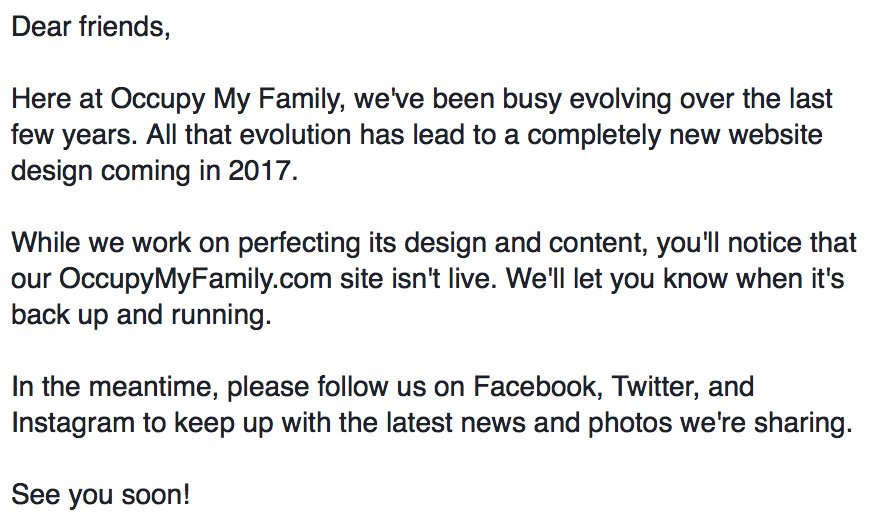 Occupy My Family tweet media