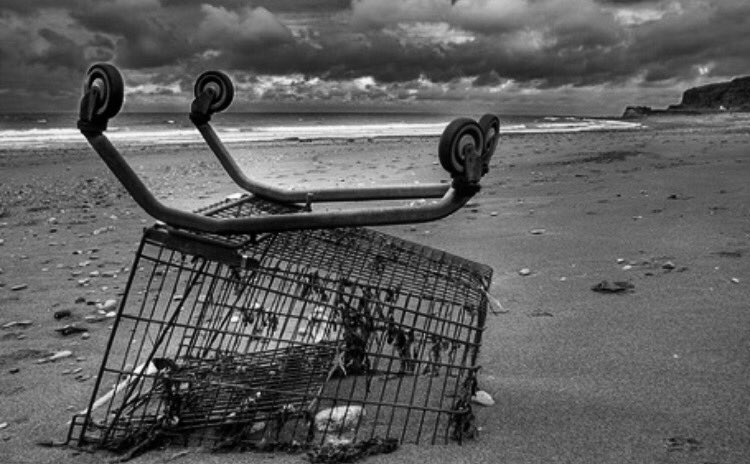 HNormalisation's tweet image. TOMORROW'S BREXIT WORLD
Blue Flag beaches are a thing of the past but new sports of 'trolley surfing' &amp;amp; 'turd spotting' grip the nation.