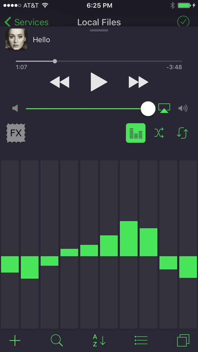 ifilesapp's tweet photo. Working on equalizer, notice a button to switch between playlist and equalizer. https://t.co/pCVXQlwJLE