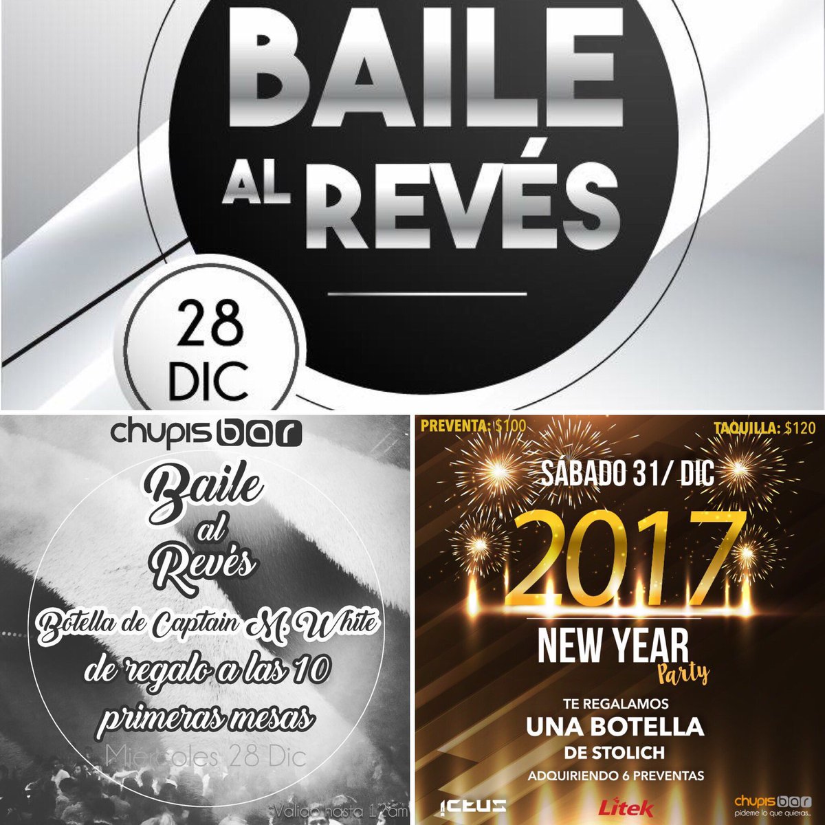 ChupisBar's tweet photo. Recuerda que llegar temprano te conviene y así disfrutas más tiempo de fiesta.
Y también estaremos vendiendo preventas para el 31. https://t.co/sQzxV6kB0D