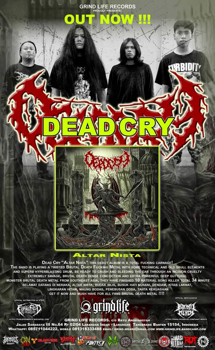 Out Now !!! CD DEAD CRY 'altar nista' IDR 50K #Brutaldeath new releases by GRIND LIFE RECORDS info order WhatsApp 085711844222