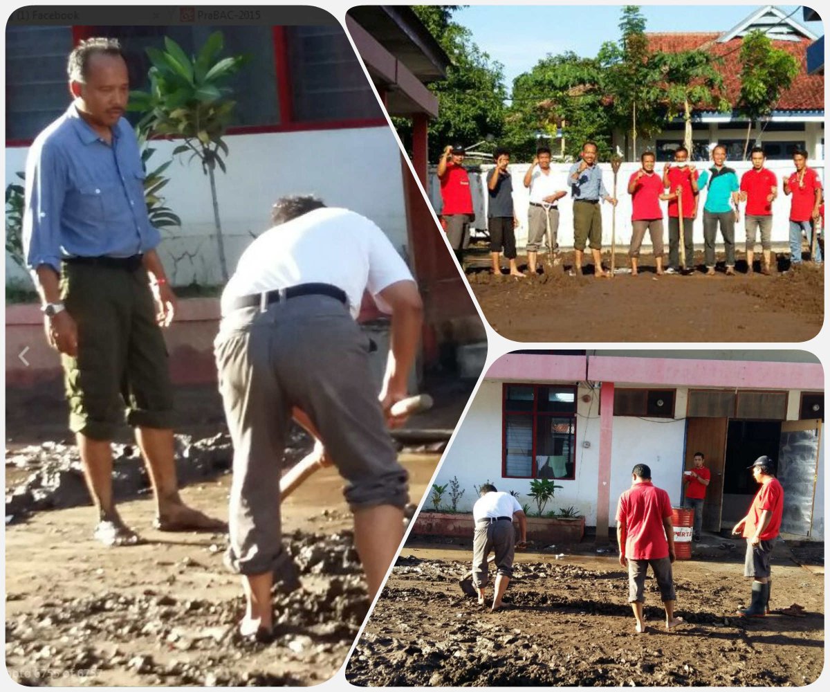 devaklaci's tweet photo. GM WItel NTB B. Hendrianto bersama team gotong royong membersihkan lumpur pasca banjir bandang di STO Bima @parwi66 @_funtastic5_ @Fun5NTB https://t.co/UGemGhVRFw