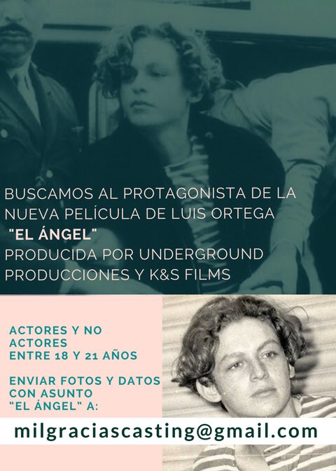 Se busca al protagonista de "El Angel", película sobre Robledo Puch dirigida por Luis Ortega. Debe tener entre 18 y 21 años.