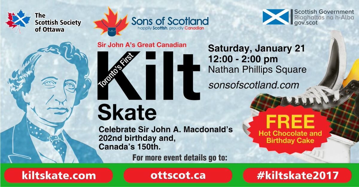 DonCummer's tweet photo. Toronto Kilt Skate at Nathan Phillips Square, January 21. Come wear Canada's favourite colour -- tartan! https://t.co/LwWJdZi4Op