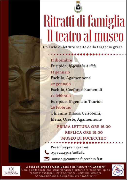 MuseoFucecchio's tweet photo. #TEATRO al #MUSEO 
📢 #DOMENICA 15 Gennaio ore 16.00, replica ore 18.00
"RITRATTI di FAMIGLIA - Eschilo, Agamennone"
#Fucecchio #toscana https://t.co/Wy5IbbuhI6