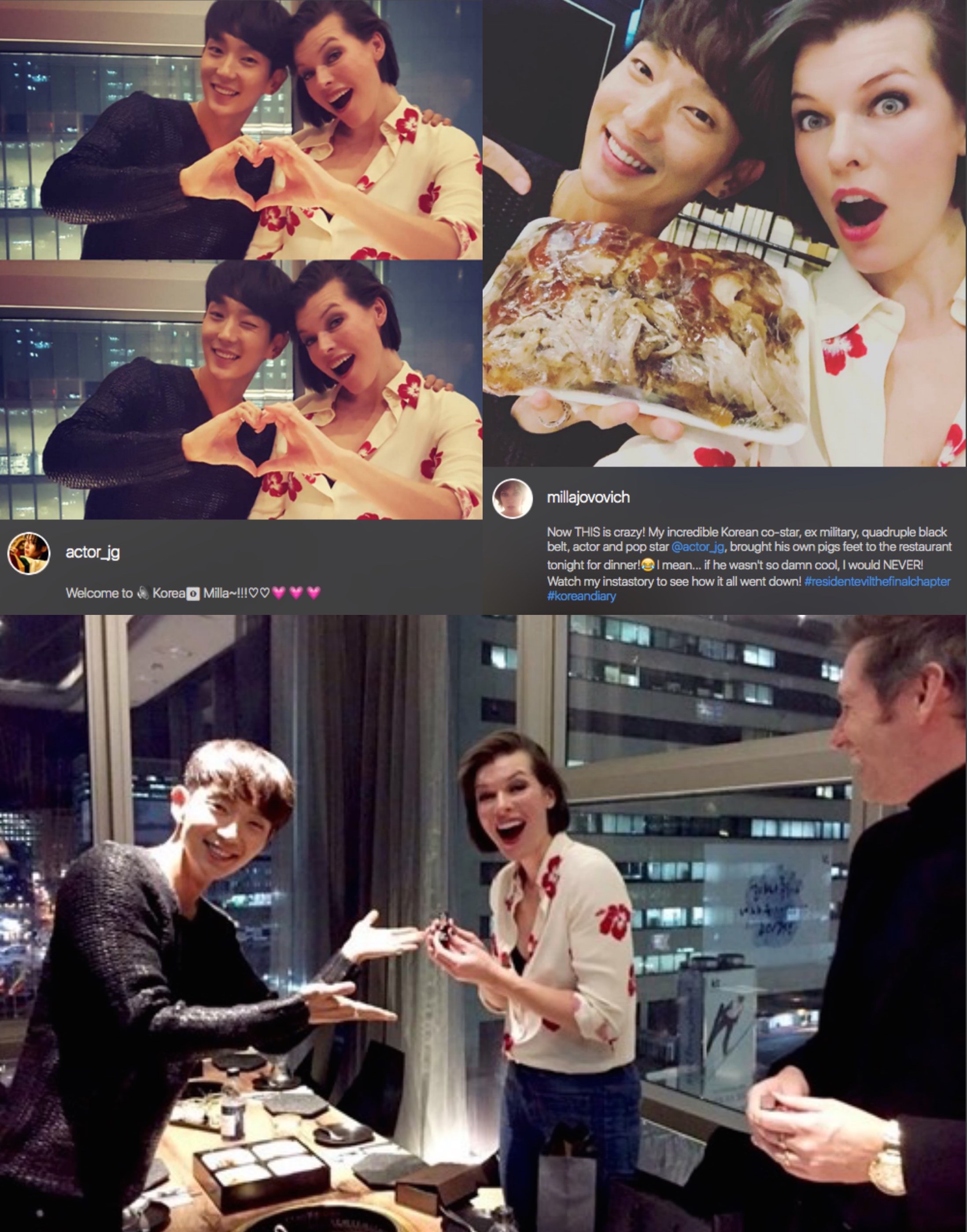 Resident Evil' Star Milla Jovovich Welcomed to Korea by Co-Actor