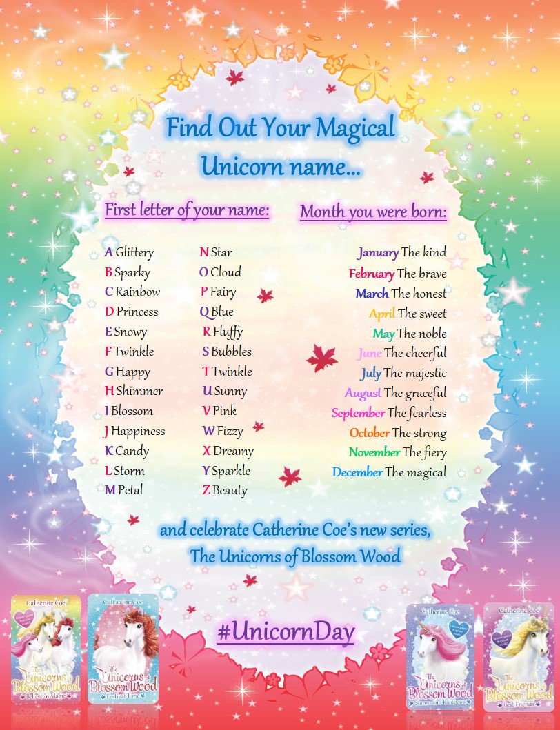 Scholastic UK on Twitter: "Find out your Unicorn Name! Tweet us yours