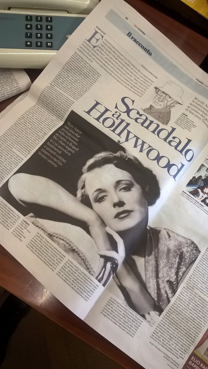 fiorenza30's tweet photo. Su @repubblicait non perdetevi il raccondo di #WoodyAllen dedicato a #MaryAstor diva anni '30 che a #Hollywood fece scandalo
#EdSorel https://t.co/lfPDeP92l2