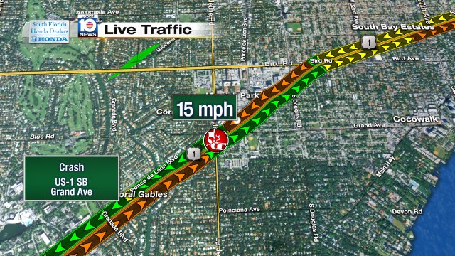 Crash on US-1 SB at Grand Ave #traffic https://t.co/kSQwENcuMU