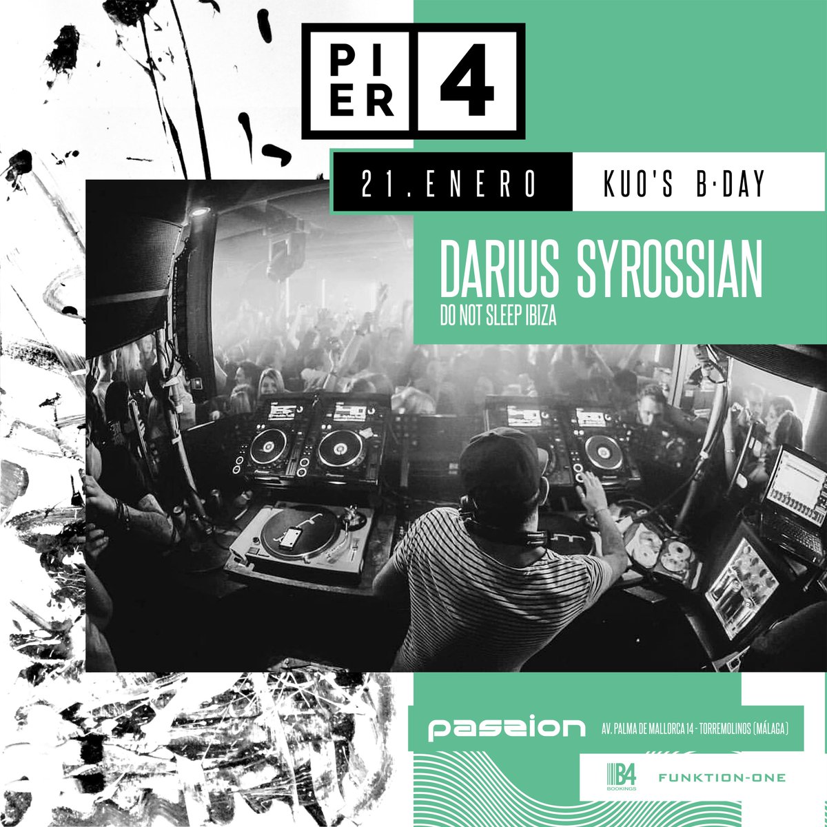 ¡En muy pocos días Darius Syrossian estará con nosotros en Málaga! 
#PIER4club #DariysSyrossian

Tickets > bit.ly/2hqmUPD