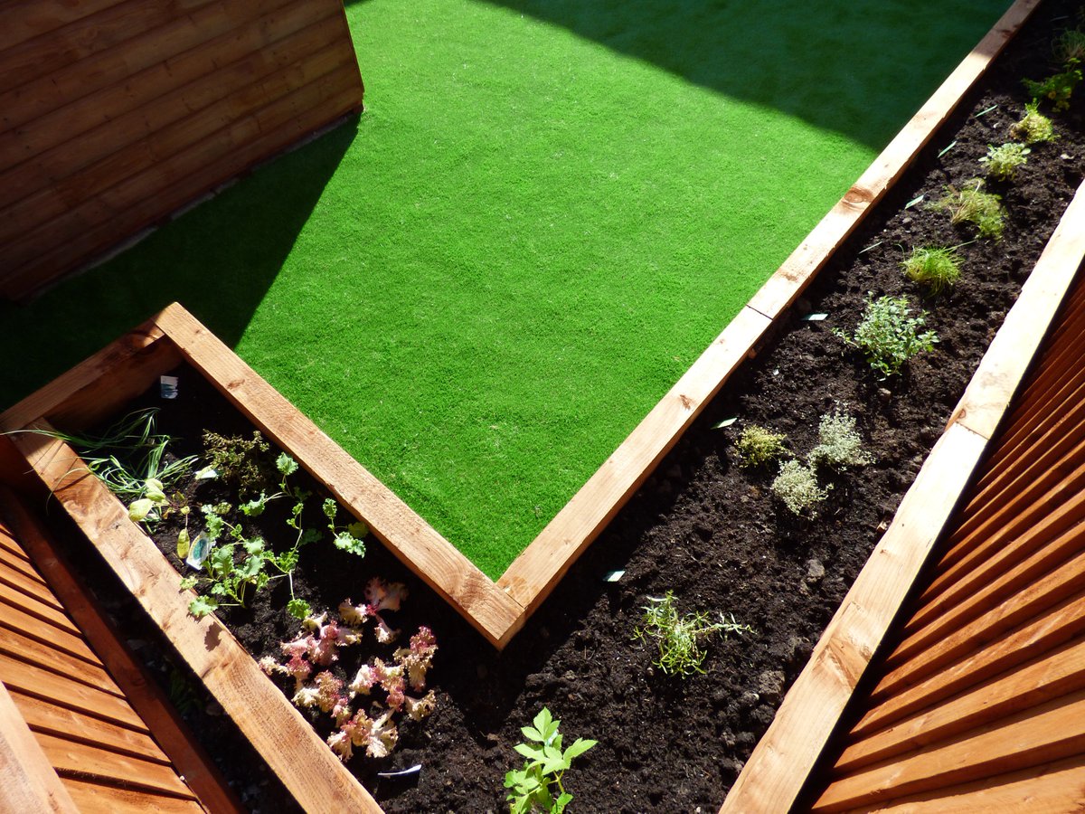 GardeningJandJ's tweet image. A herb garden in sleeper bedding boxes by #@GardeningJandJ #www.jandjgardening.com
