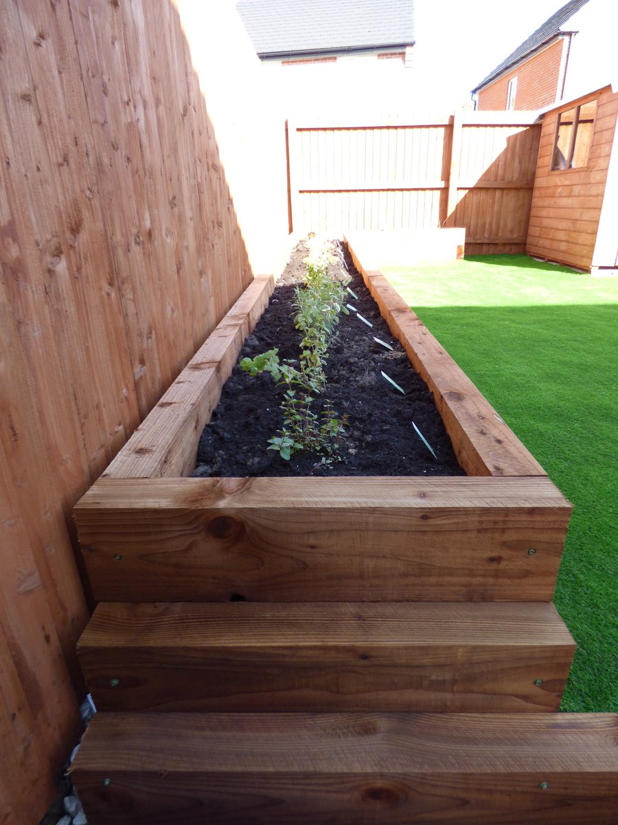 GardeningJandJ's tweet image. A herb garden in sleeper bedding boxes by #@GardeningJandJ #www.jandjgardening.com
