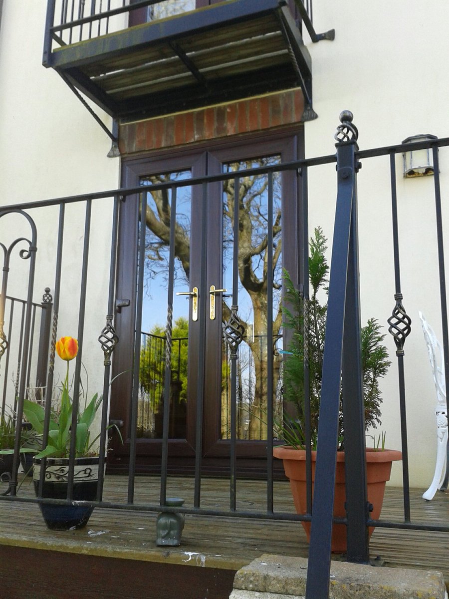 One of a pair of Rosewood french doors installed at this property