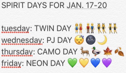OHS_Leadership_'s tweet photo. SPIRIT DAYS DOR NEXT WEEK!!! spread the word!!! https://t.co/Fewtfa0tdn