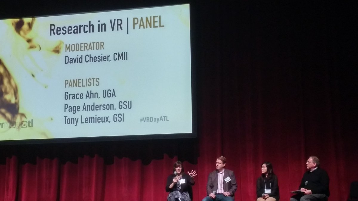 JkDesignSol's tweet photo. Listening to the research possibilities for VR #VRDayATL https://t.co/3dfPwjNsQx