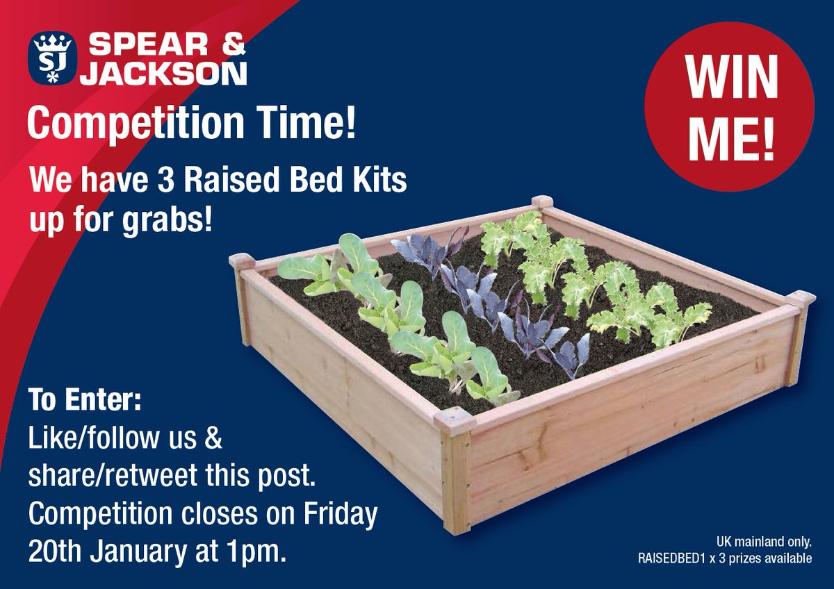 spearandjackson's tweet photo. #CompetitionTime Win 1 of 3 Raised Bed Kits - just follow us &amp; retweet to enter by Fri 20th Jan! https://t.co/MA42SMBsJV