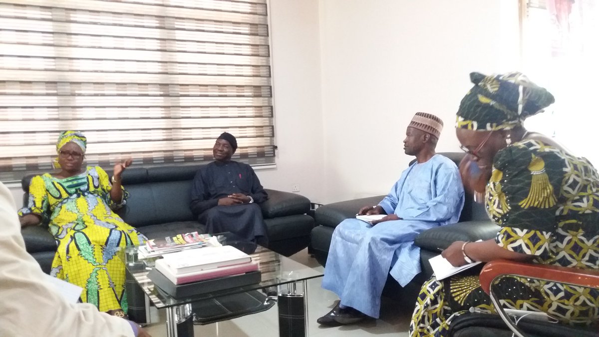 OFABnigeria's tweet photo. Towards a better partnership, ES Agric Research Council visited NABDA to discuss how to create more awareness on GMOs @roxydado @lucy_ogbadu https://t.co/wA2Fu7TAmJ