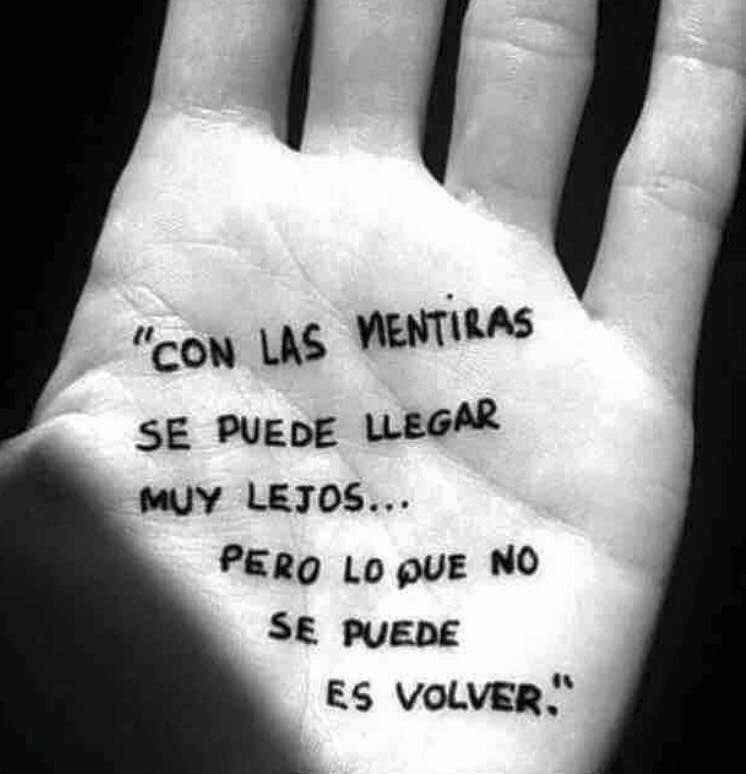 Mamarrachos's tweet photo. Con las mentiras se puede llegar muy lejos. Pero lo que no se puede es volver 😵 https://t.co/vwVIEIXDSq