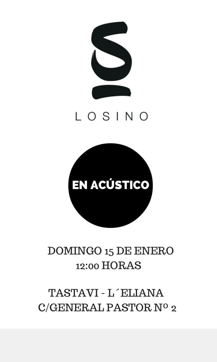 losinosilvestre's tweet photo. Nos vemos este domingo en Tastavi La Eliana. Solecito,buen ambiente  y música en directo.Te lo vas a perder? @Joba_Management #FelizJueves https://t.co/K7t3GvhgAh