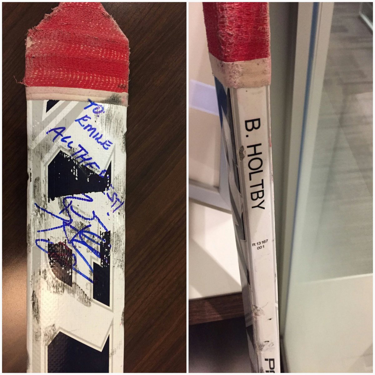 NoviceBluesRepB's tweet photo. Our goalie recieved an amazing surprise yesterday ftom his favorite. Thank you #Holtby @Capitals https://t.co/Zux8J4wu1h
