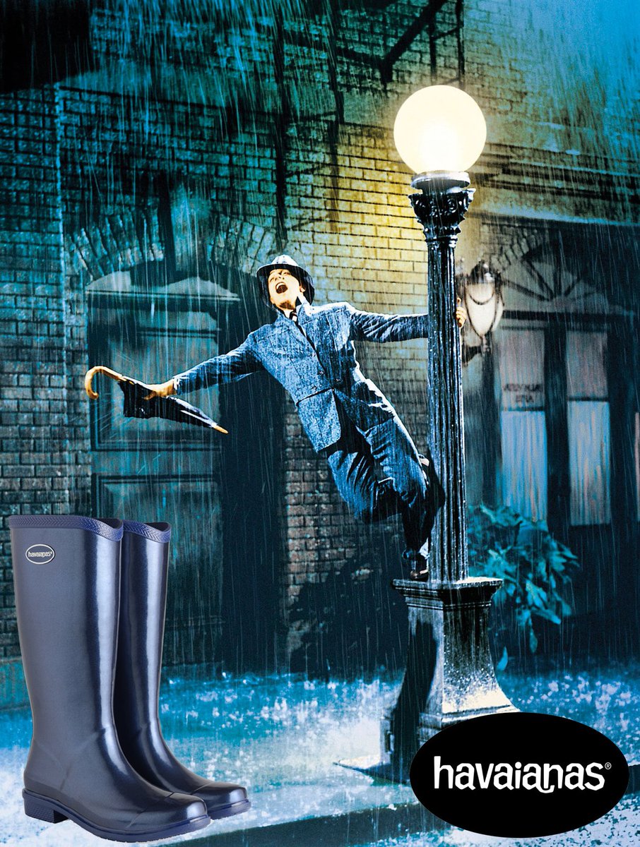 MakingWavesPR's tweet photo. Weather forecast for this weekend: rain. Time to sing and dance with your @HavaianasEurope rainboots on!  #singingintherain #havaiansmoments https://t.co/CfUCKZFJId